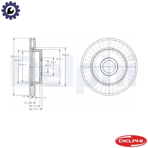 Brake disc bg3659 for jeep - 2x,