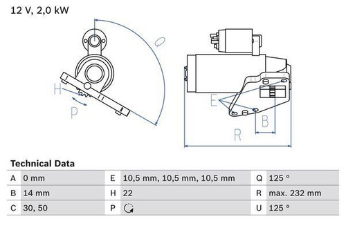 Bosch starter motor for jeep - motor,